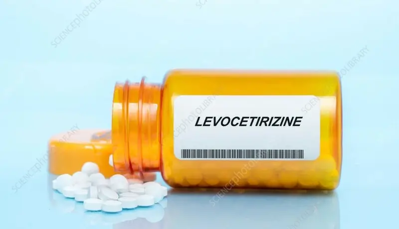 A levocetirizine pill bottle