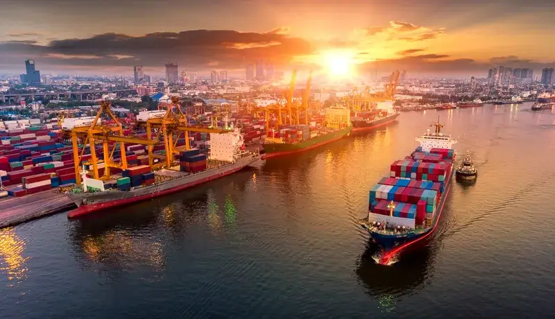 A picture showing some ships