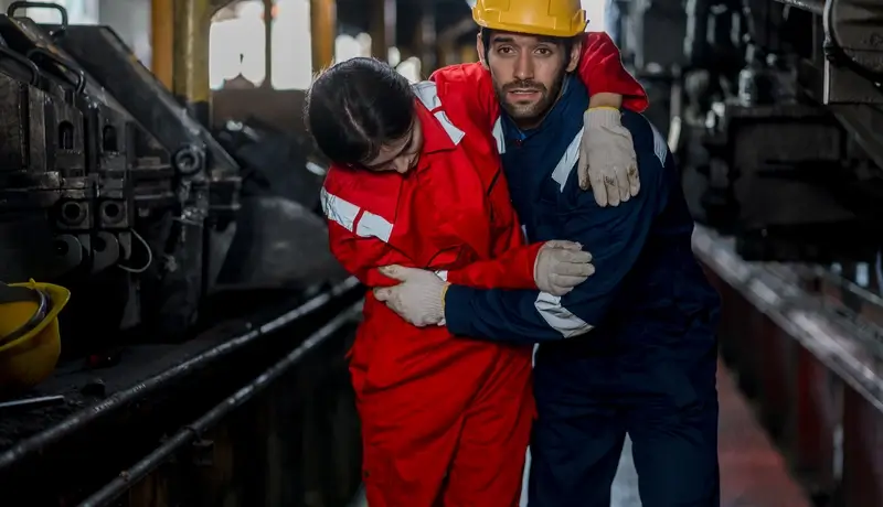 First aid support accident in maritime