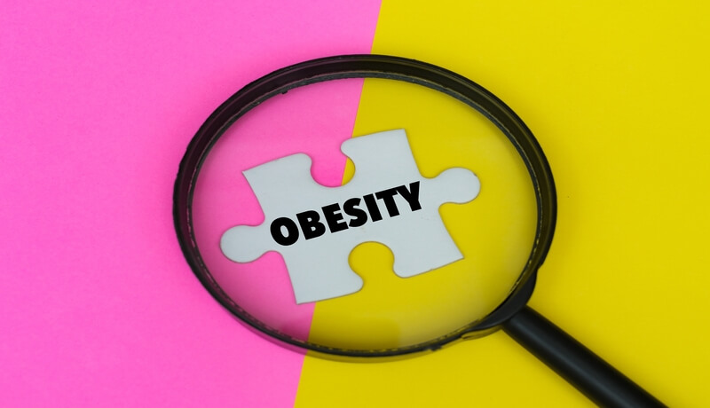 A picture showing the title of obesity Obesity Causes and Treatment