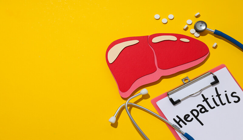 Paper liver mockup and folder with text on yellow background, space for text